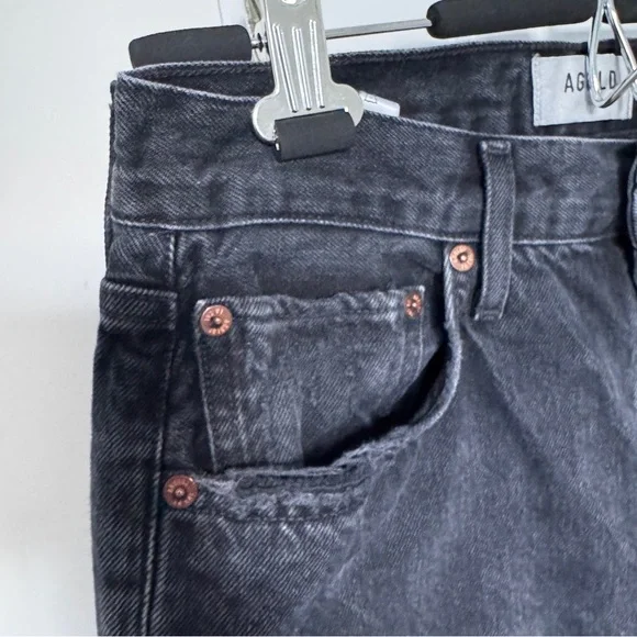 Agolde 90s high rise button flys women’s slim straight legs jeans black size 27 - Picture 8 of 14